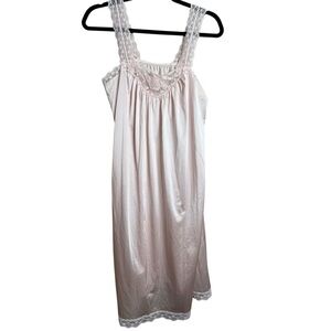 Vintage Shadowline Pink Nylon Slip Lace Small Glamorous Sexy Lace Nylon A14